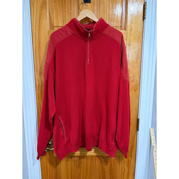 Paul & Shark Yachting Red Half Zip Sweater 3XB Made in Italy Cotton Knit flaw